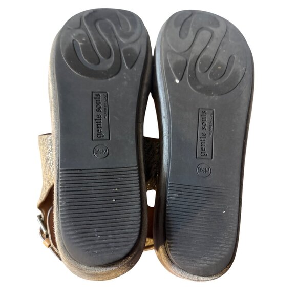 Gentle Souls Womens Strappy Leather Platform Sandals With Adjustable Buckle - Si - Picture 5 of 6